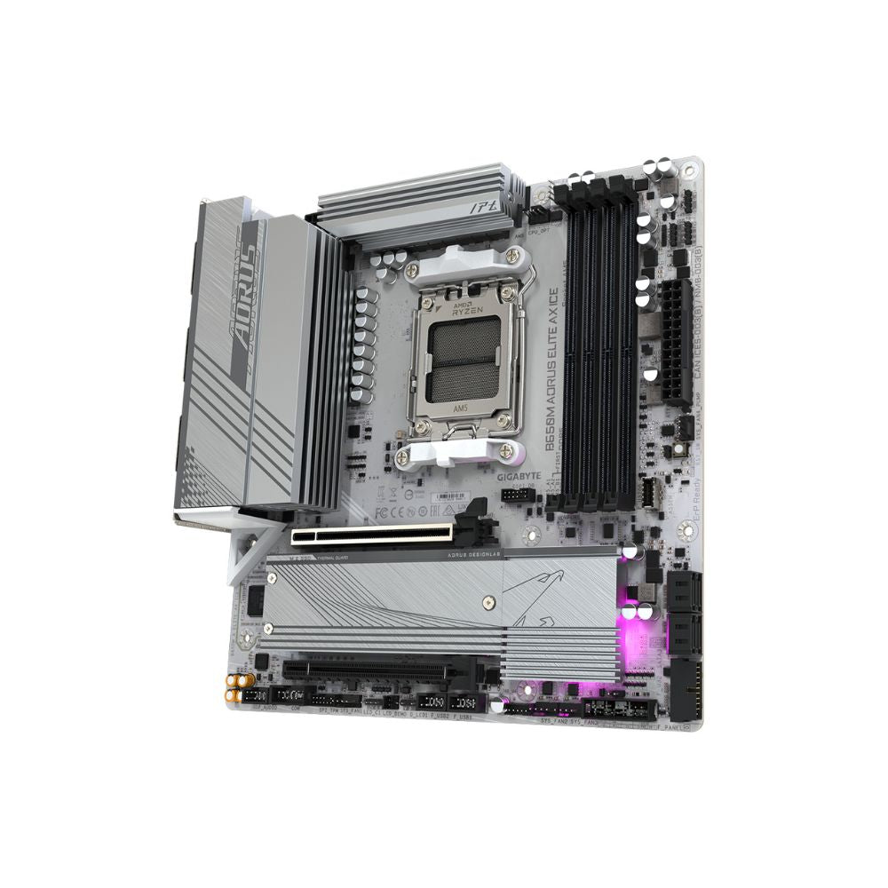 Tarjeta Madre AORUS B650M ELITE AX ICE | Micro-ATX | AM5 | DDR5 256GB | HDMI/DP | WiFi