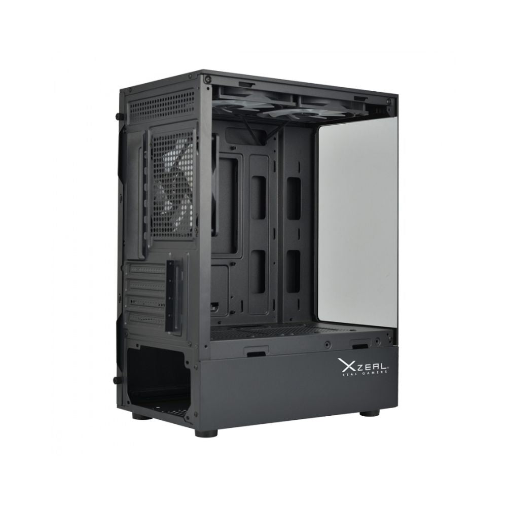 Gabinete Xzeal X-Zynergy Negro | Midi Tower | Micro-ATX/Mini-ITX | USB 2.0/3.0 | Sin Fuente | 3 Ventiladores