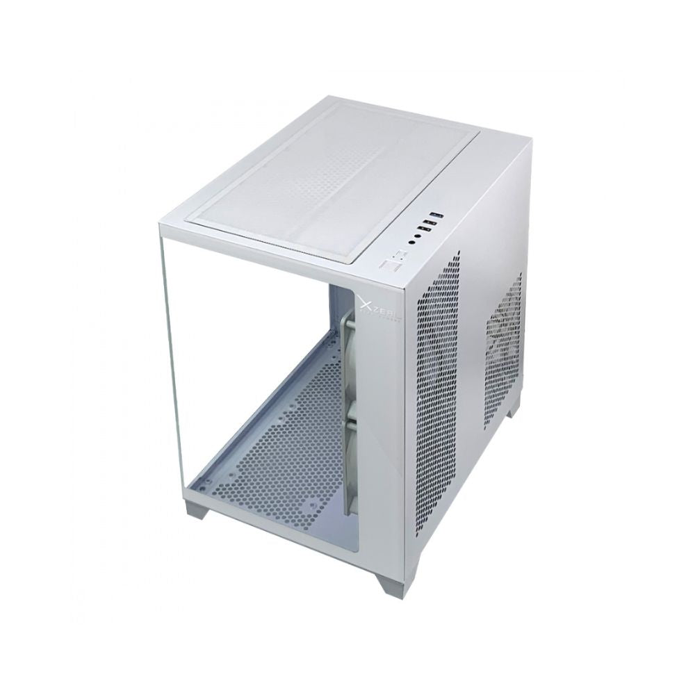 Gabinete Xzeal Panzer II Cubo Blanco | Mini Tower | Micro-ATX | USB 2.0/3.0 | Sin Fuente | 3 Ventiladores
