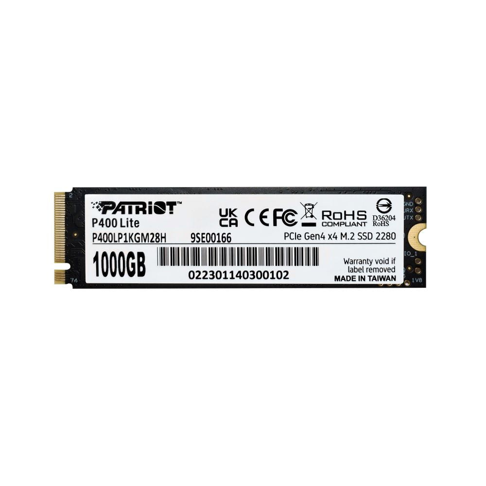 SSD Patriot P400 Lite 1TB | PCIe 4.0 NVMe | 3500MB/s Lectura | 2700MB/s Escritura | M.2 2280