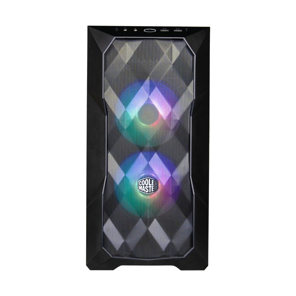 Gabinete Cooler Master MasterBox TD300 Mesh con Ventana ARGB Mini Tower Mini-ITX/Micro-ATX USB 3.0 sin Fuente 2 Ventiladores ARGB Instalados Negro
