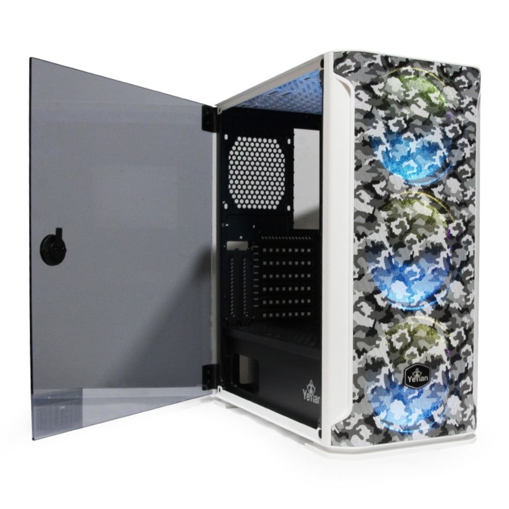 Gabinete Yeyian Hollow 2500 Midi-Tower ATX/EATX/ITX/Micro ATX RGB USB 3.0 Negro/Blanco