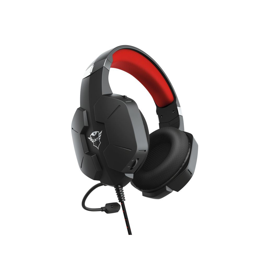 Audifonos Gamer Trust GXT 323 Carus Negro/Rojo | Diadema | 3.5 mm | 1.2 m | Micrófon