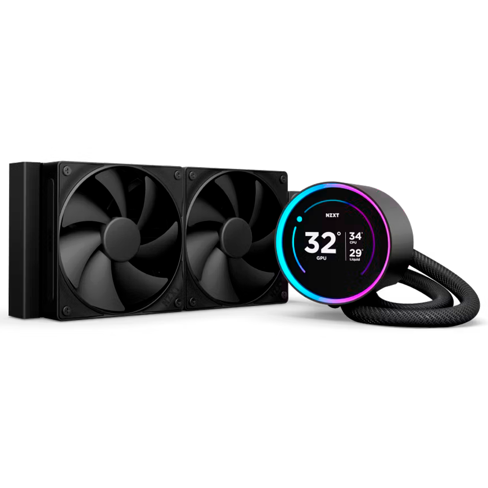 Sistema de Enfriamiento Líquido - NZXT Kraken Elite 240 RGB V2 | 240mm | Pantalla LCD | ARGB | Negro