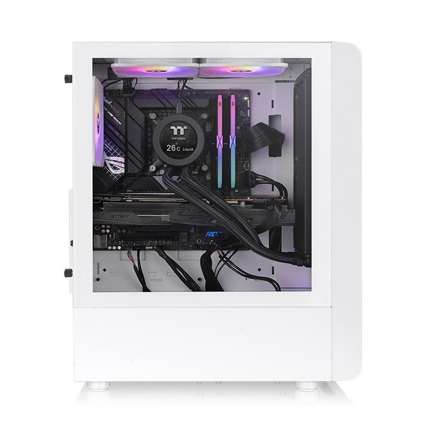 Gabinete Thermaltake S200 TG ARGB Snow con Ventana, Midi-Tower, ATX/Micro ATX/Mini-ITX, USB 3.0, sin Fuente, 3 Ventiladores Instalados ARGB, Blanco