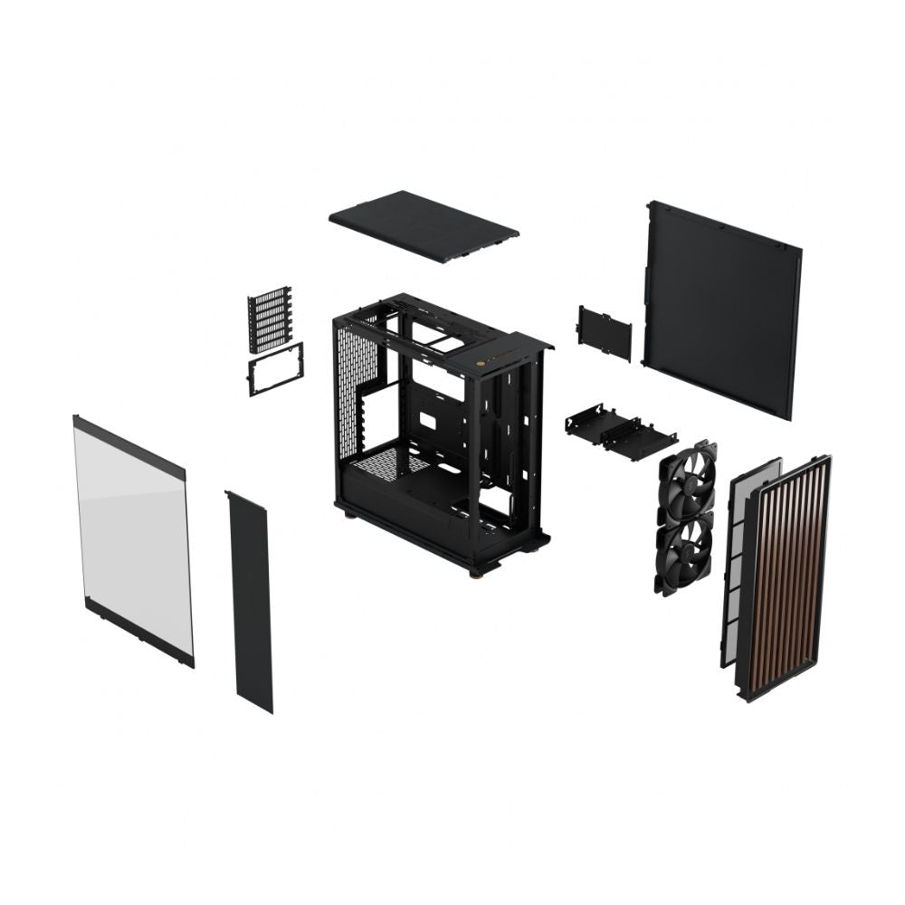 Gabinete Fractal Design North TG con Ventana, Midi-Tower, ATX/Mini-ITX/Micro-ATX, USB 3.0, sin Fuente, 2 Ventiladores Instalados, Negro