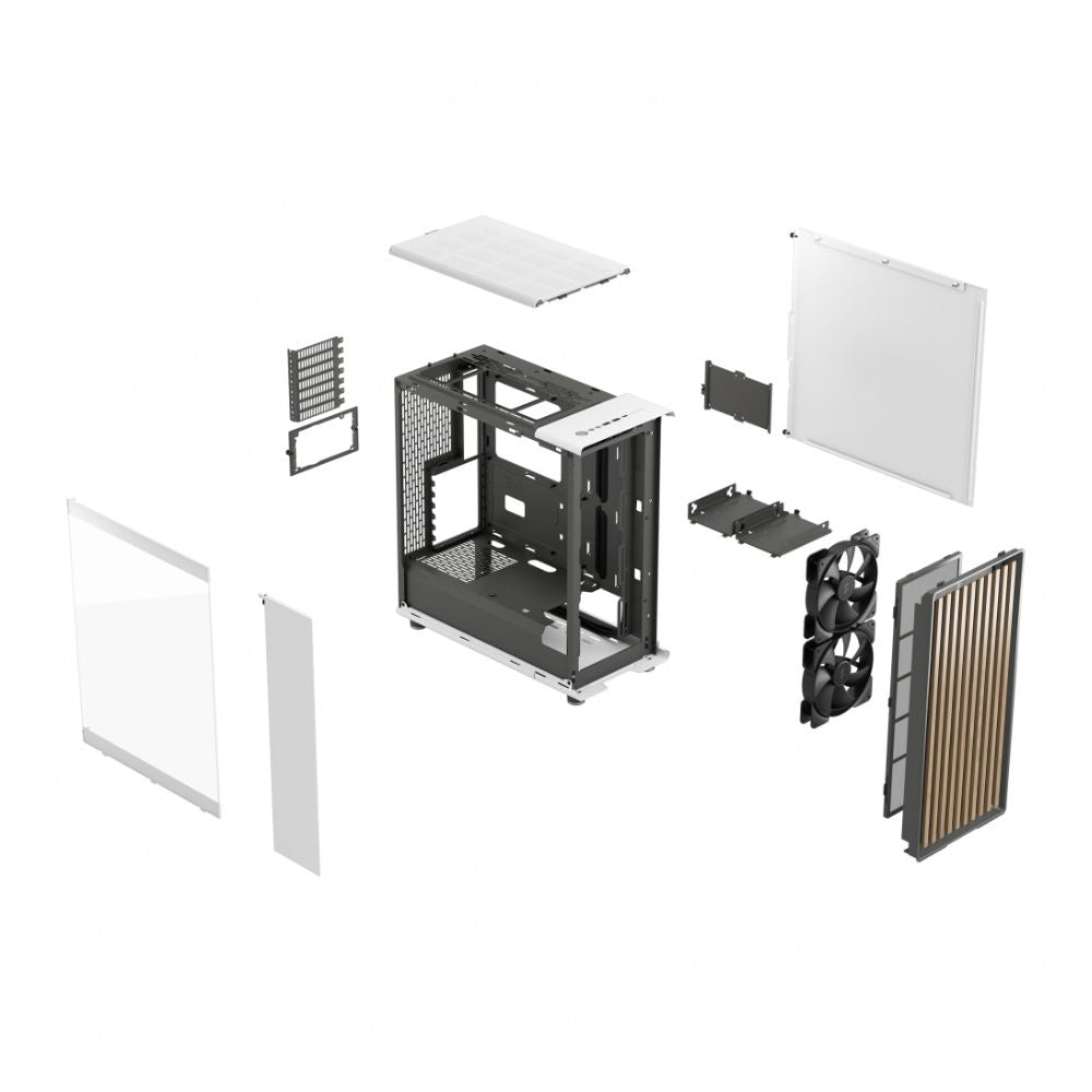Gabinete Fractal Design North TG con Ventana, Midi-Tower, ATX/Mini-ITX/Micro-ATX, USB 3.0, sin Fuente, 2 Ventiladores Instalados, Blanco