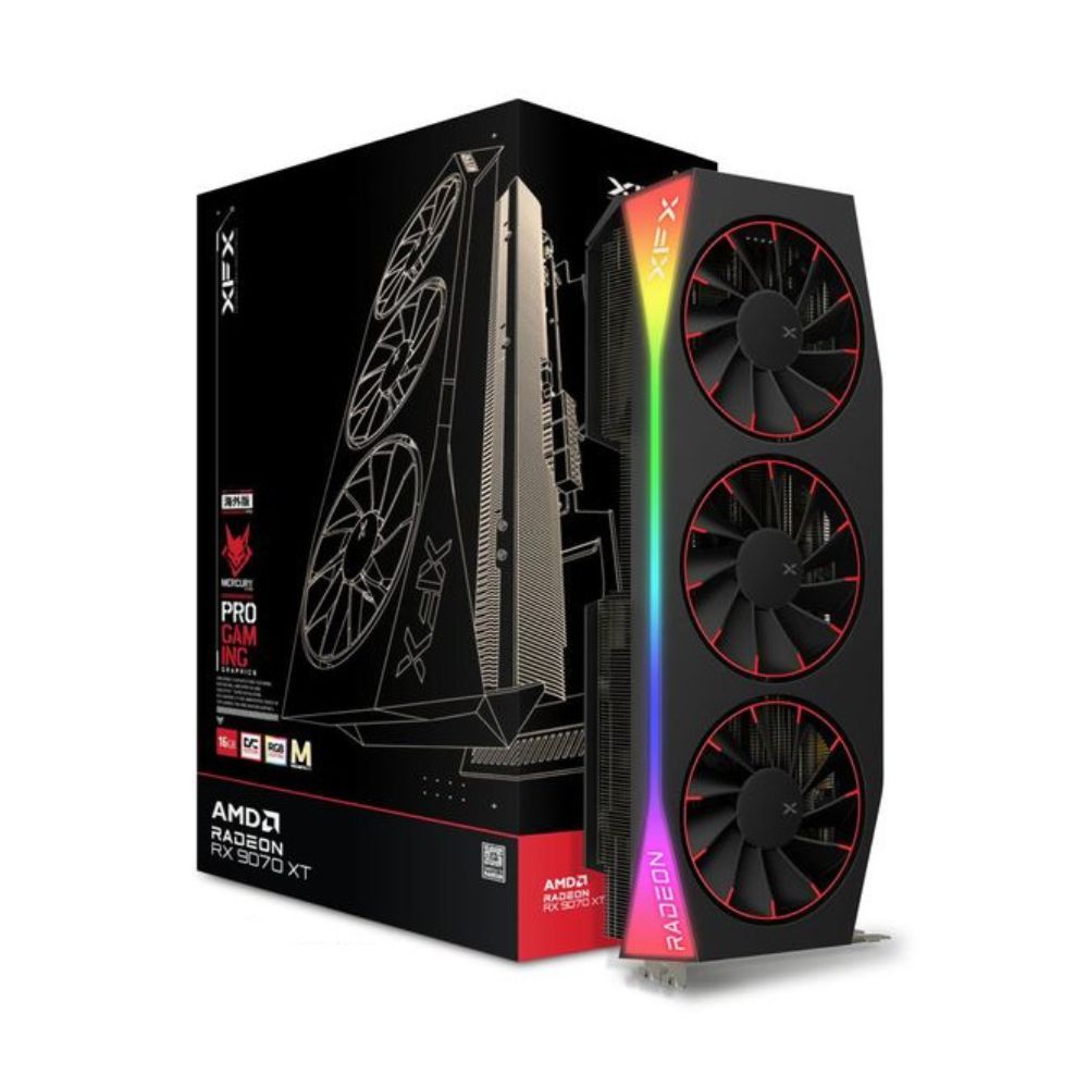Tarjeta de Video XFX AMD Radeon RX 9070 XT Mercury OC Magnetic Air Edition 16GB 256-bit GDDR6 PCI Express 5.0