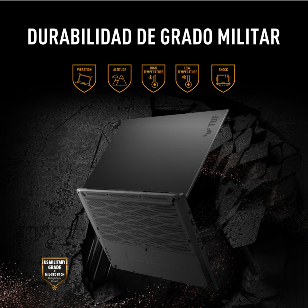 Laptop Asus TUF Gaming A14 14" | WQXGA 165Hz | AMD Ryzen 7 260 NPU 16 TOPS | 16GB RAM | 512GB SSD | NVIDIA RTX 5050 8GB | Windows 11 | Español