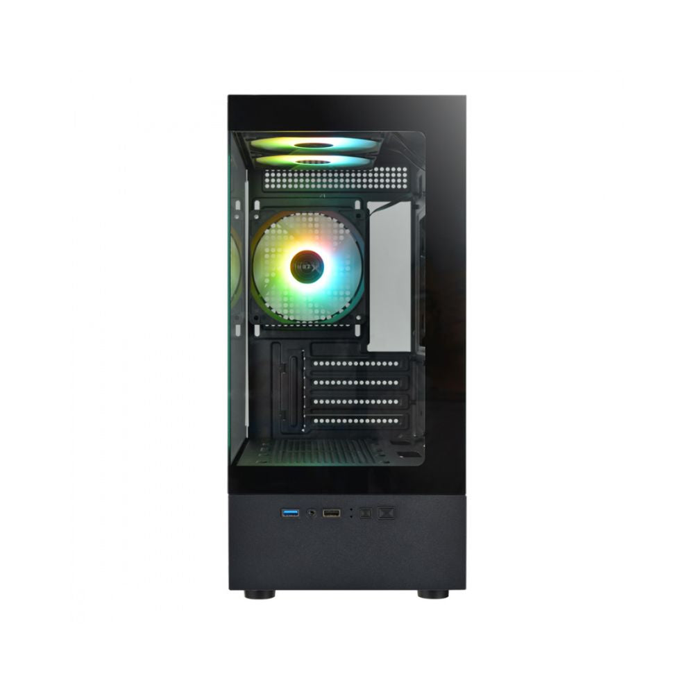 Gabinete Xzeal X-Zynergy Negro | Midi Tower | Micro-ATX/Mini-ITX | USB 2.0/3.0 | Sin Fuente | 3 Ventiladores