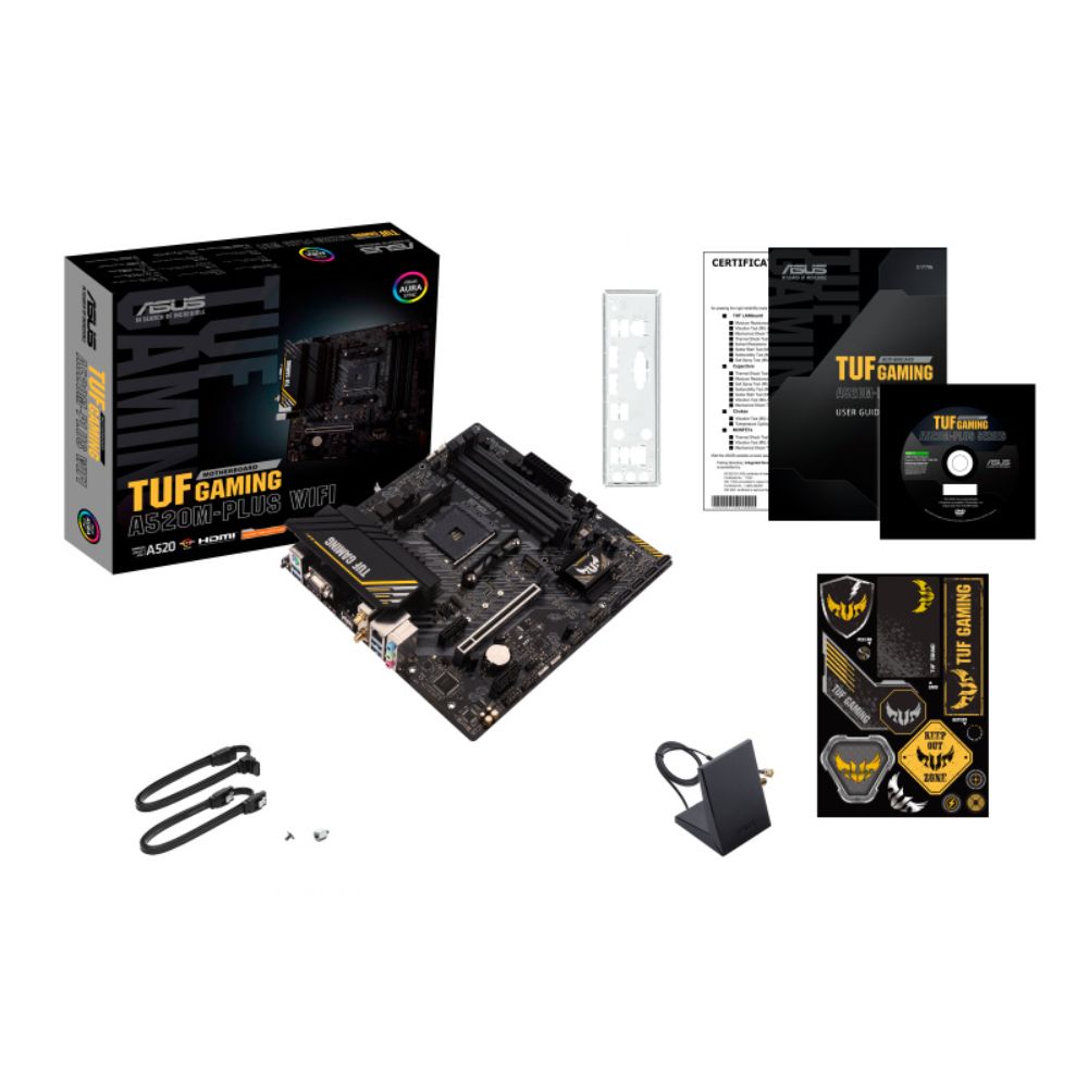 Tarjeta Madre ASUS TUF GAMING A520M-PLUS WIFI Micro-ATX Socket AM4 AMD A520 128GB DDR4 HDMI/DP para AMD
