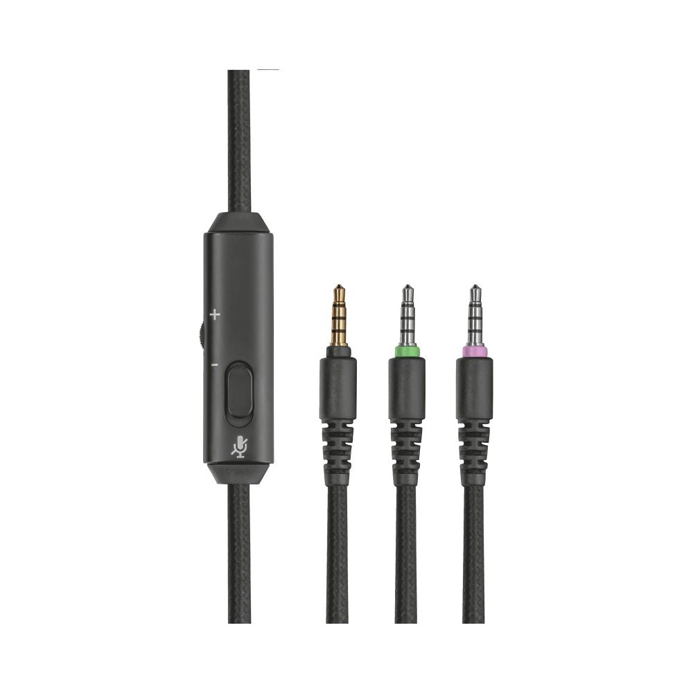 Audifonos Gamer Trust GXT 433K Pylo Negro/Gris | Diadema | 3.5 mm | 1 m | Micrófono