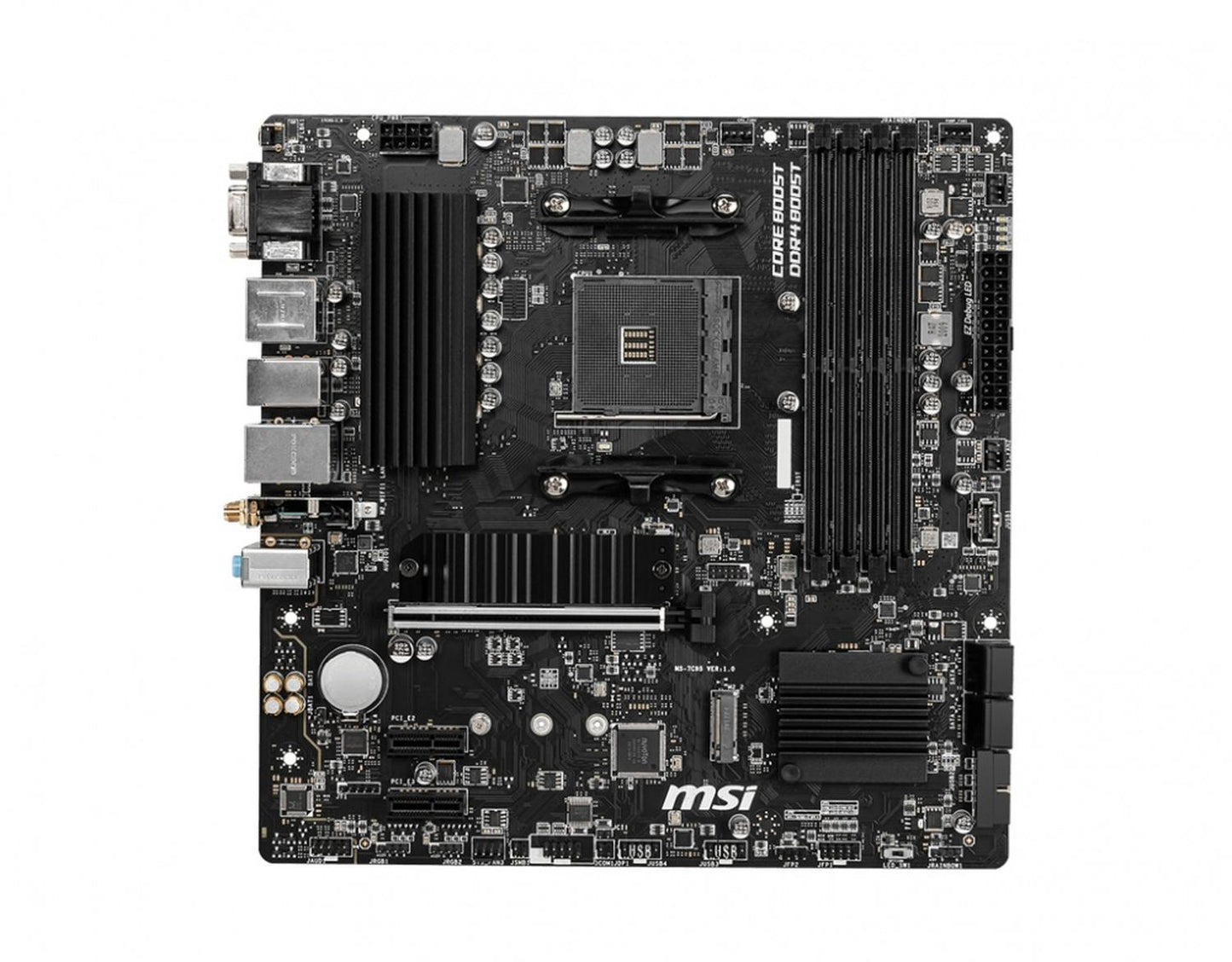 T. Madre MSI B550M PRO-VDH WIFI, ChipSet AMD B550M, Soporta: AMD Ryzen 3ra, 4ta y 5ta Generación, Memoria: DDR4 4400/3000/2133 MHz, 128GB Max, Integrado: Audio HD, Red Wi-Fi 5, Bluetooth, USB 3.2, SATA 3.0, M.2, Micro ATX