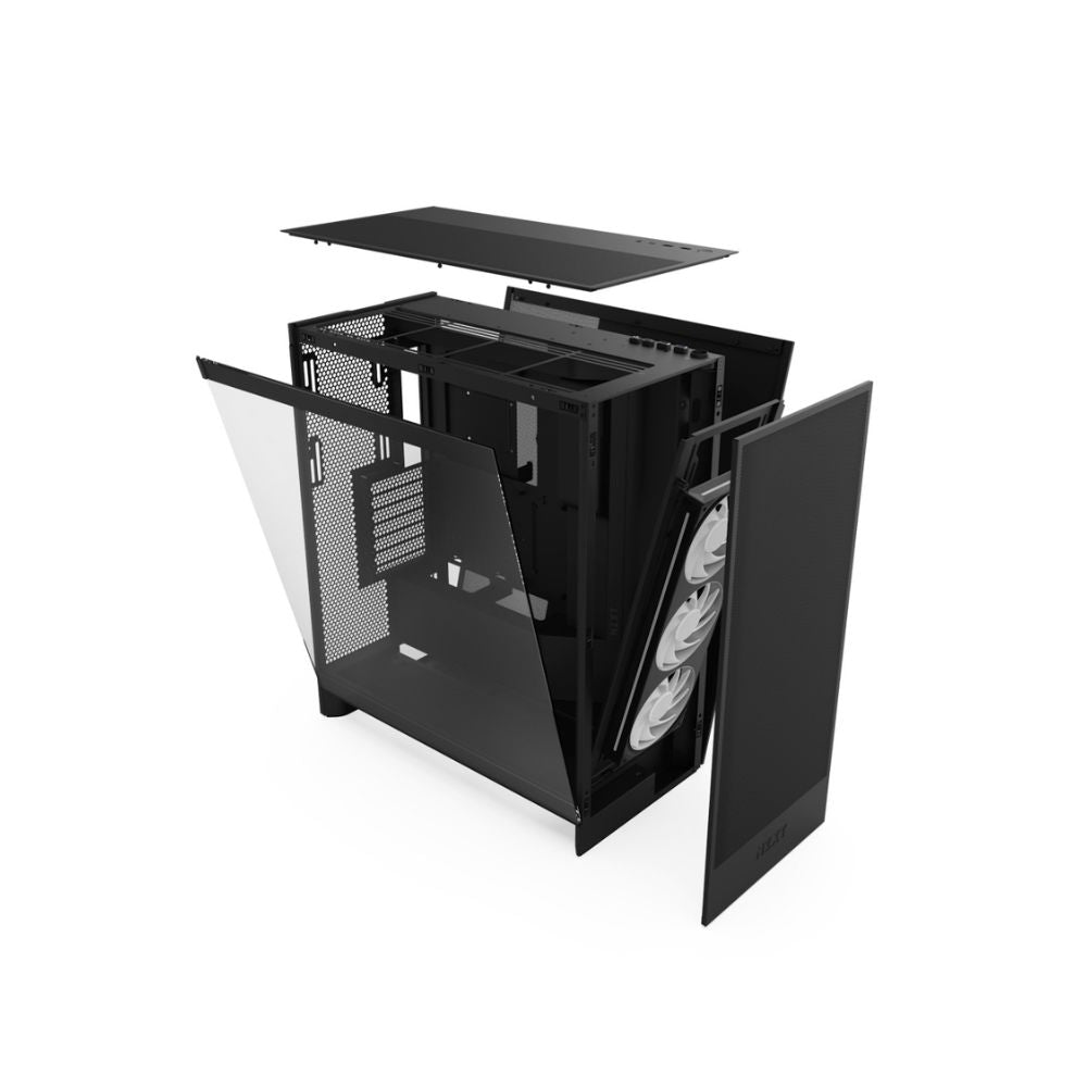 Gabinete NZXT H7 Flow RGB Negro | Midi Tower | ATX/EATX/Micro-ATX/Mini-ITX | USB 3.0 | Sin Fuente | 3 Ventiladores