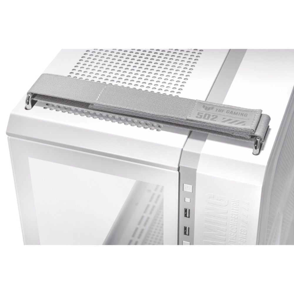 Gabinete ASUS TUF Gaming GT502 con Ventana Midi-Tower ATX/Micro-ATX/Mini-ITX USB 3.2 sin Fuente ni Ventiladores Instalados Blanco