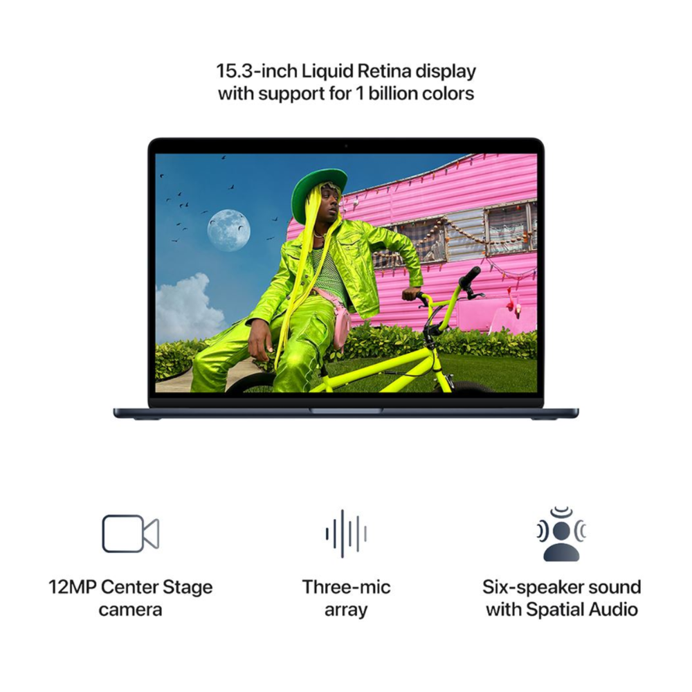Laptop Apple MacBook Air 15" (2026) | 15.3" Retina | Chip M5 | 16GB RAM | 512GB SSD | macOS | Medianoche