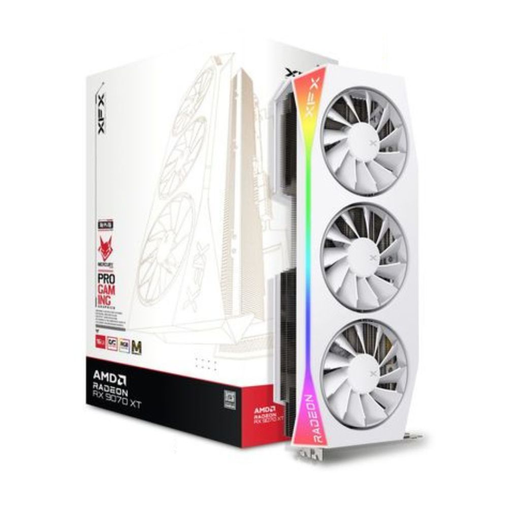 Tarjeta de Video XFX AMD Radeon RX 9070 XT OC White Magnetic Air Edition 16GB 256-bit GDDR6 PCI Express 5.0