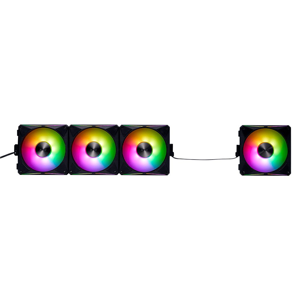 Kit de Ventiladores - XPG HURRICANE MAG 120 | 120mm | Pack de 4 | PWM ARGB | Negro