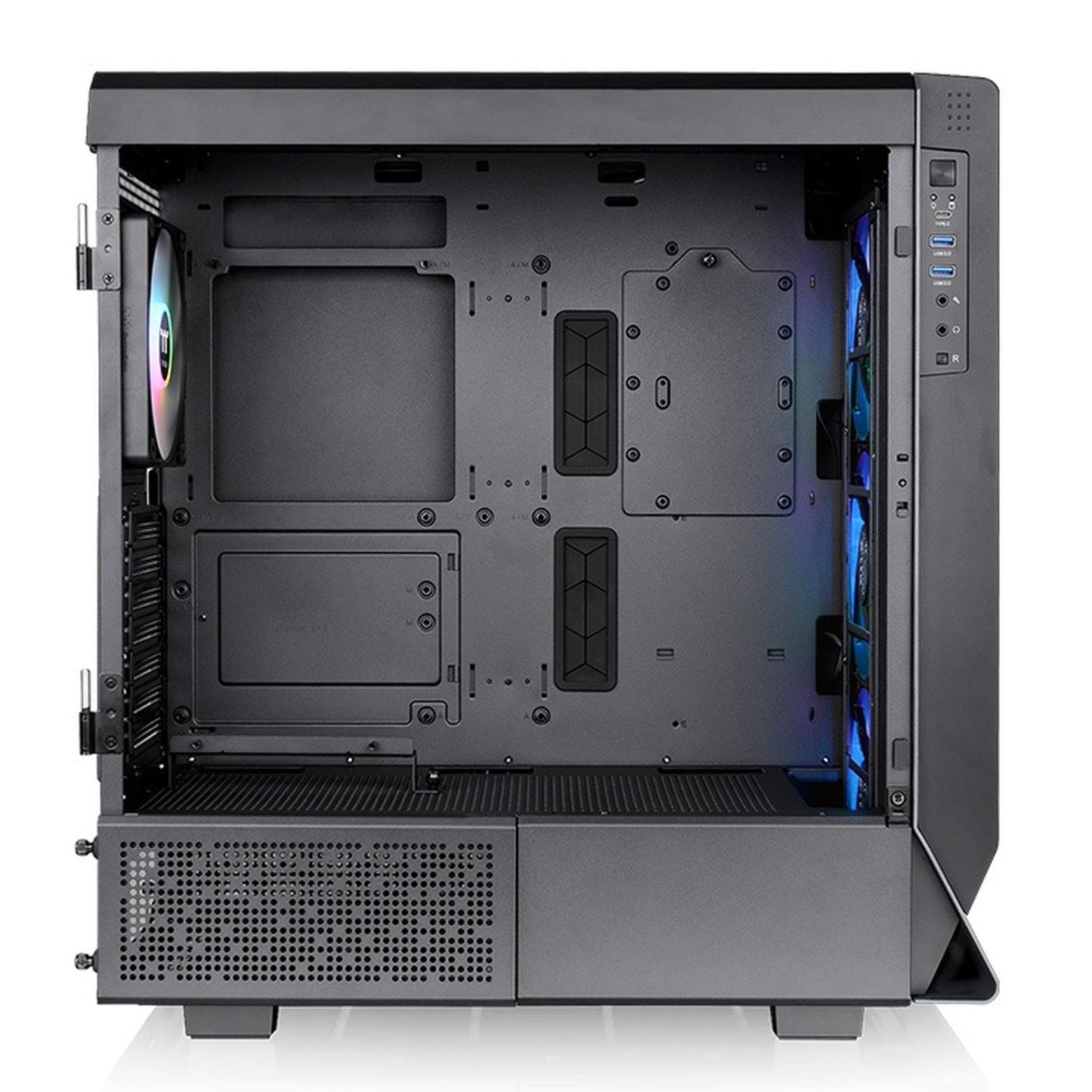 Gabinete Thermaltake Ceres 500 TG ARGB con Ventana, Midi-Tower, ATX/E-ATX/Micro ATX/Mini-ITX, USB 3.0, sin Fuente, 4 Ventiladores Instalados ARGB, Negro