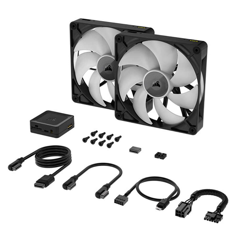 Kit de Ventiladores - Corsair iCUE LINK RX140 RGB | 140mm | 2 en 1 | Negro