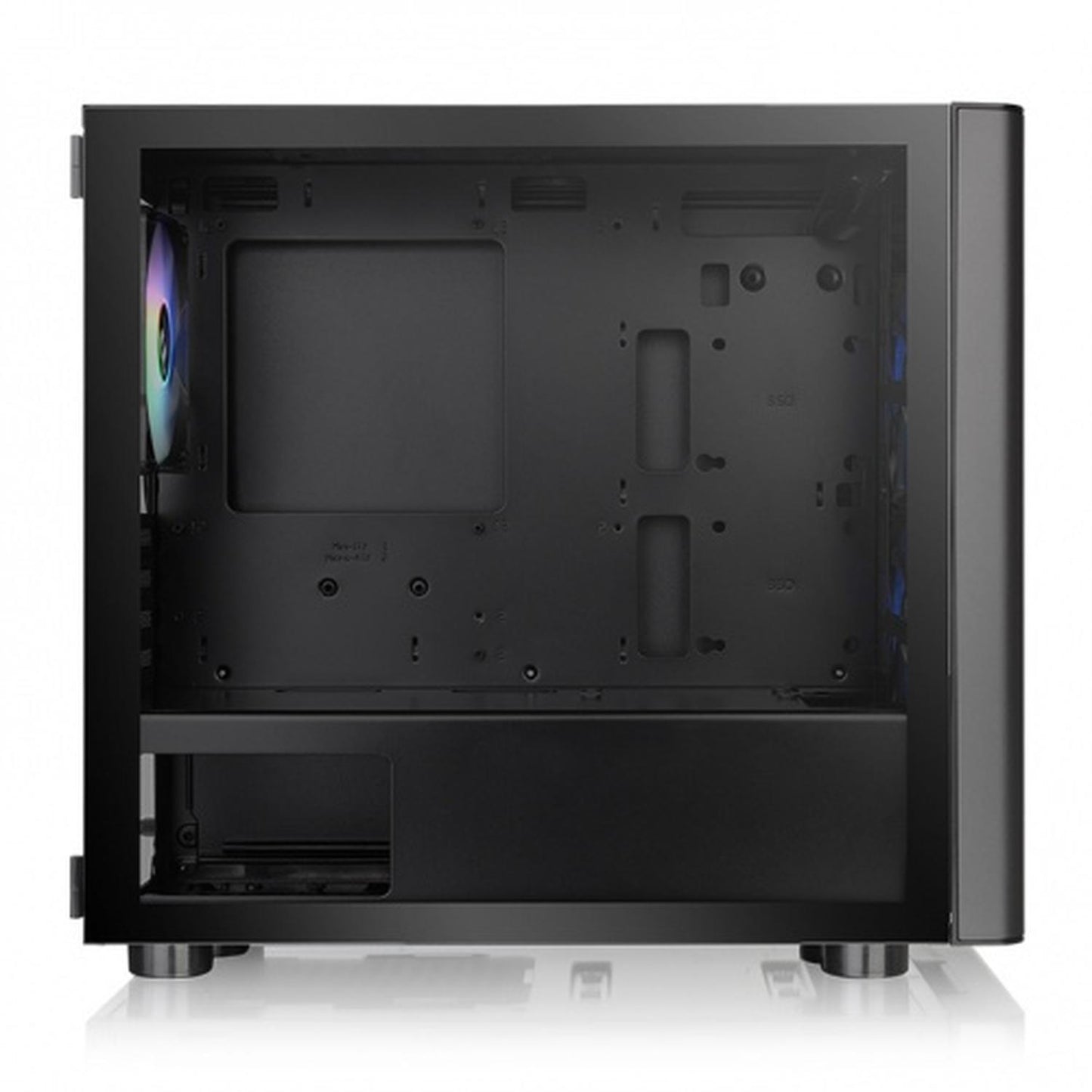 Gabinete Thermaltake V150 con Ventana, Micro-Tower, micro ATX, Mini-ITX, USB 2.0, sin Fuente, 3 Ventiladores Instalados ARGB, Negro