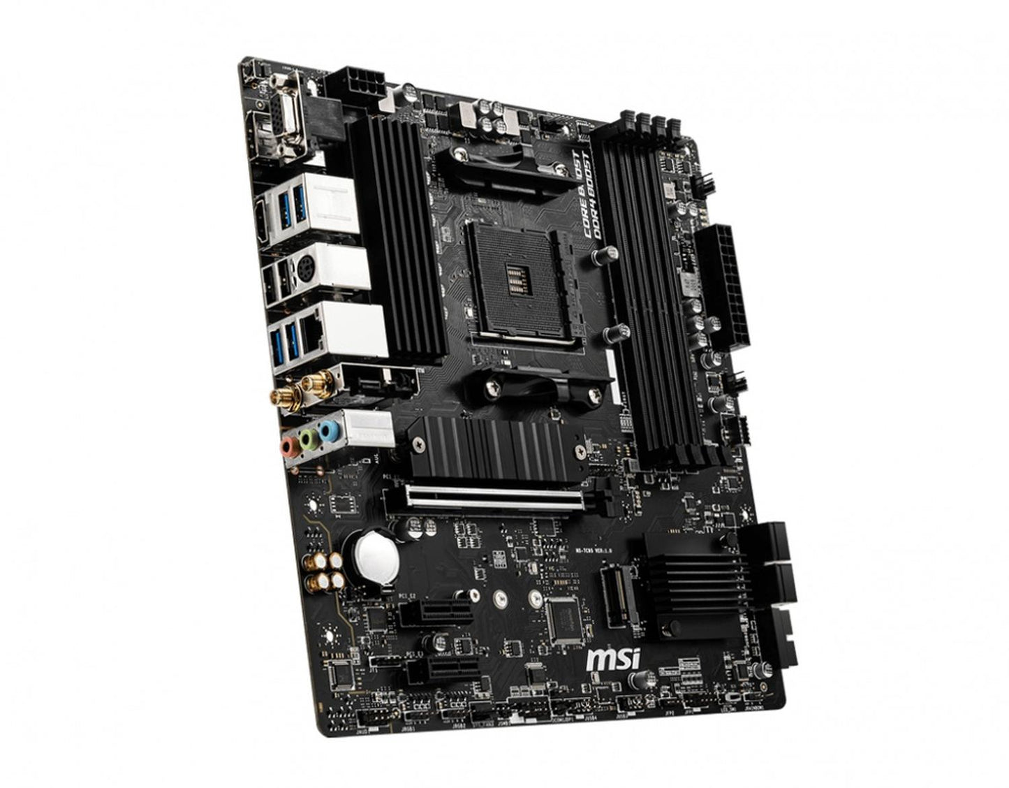 T. Madre MSI B550M PRO-VDH WIFI, ChipSet AMD B550M, Soporta: AMD Ryzen 3ra, 4ta y 5ta Generación, Memoria: DDR4 4400/3000/2133 MHz, 128GB Max, Integrado: Audio HD, Red Wi-Fi 5, Bluetooth, USB 3.2, SATA 3.0, M.2, Micro ATX