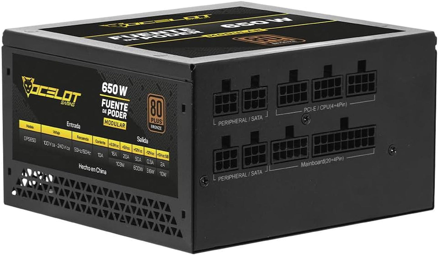 FUENTE DE PODER MODULAR 650W OPS650, 650W con certificación 80+ Bronce