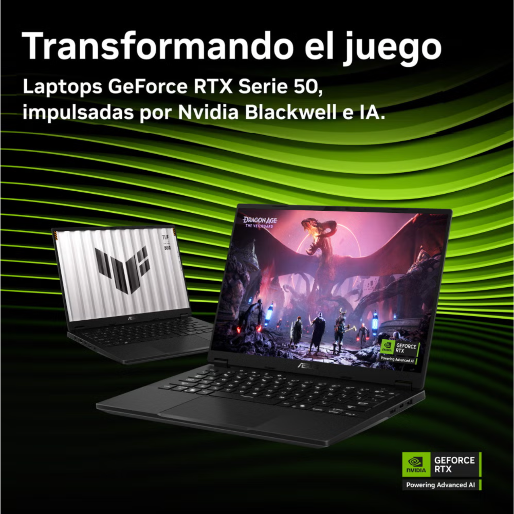 Laptop Asus TUF Gaming A14 14" | WQXGA 165Hz | AMD Ryzen 7 260 NPU 16 TOPS | 16GB RAM | 512GB SSD | NVIDIA RTX 5050 8GB | Windows 11 | Español