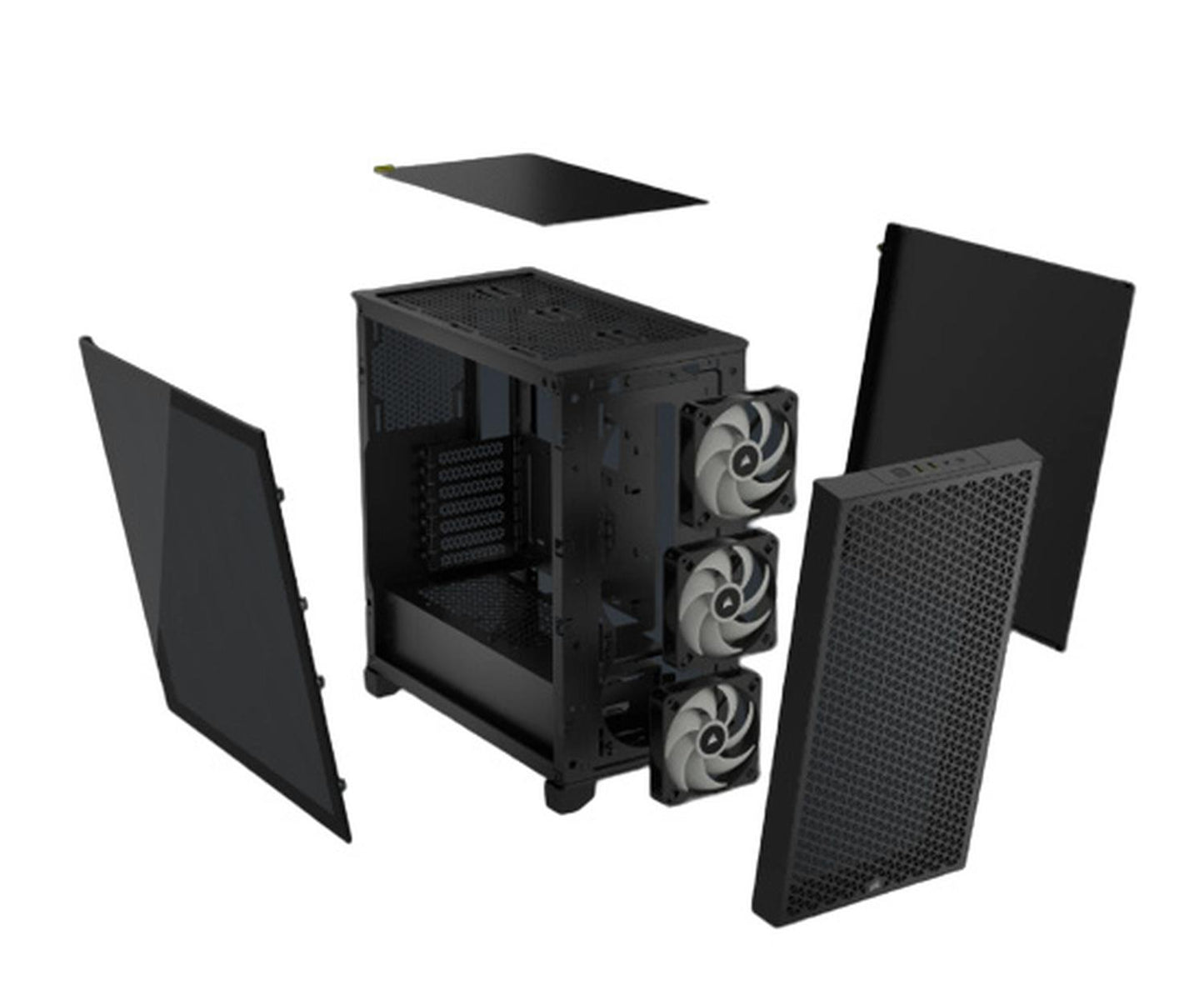 Gabinete Corsair 3000D RGB AIRFLOW con Ventana, Midi-Tower, ATX, USB 3.2, sin Fuente, 3 Ventiladores RGB Instalados, Negro