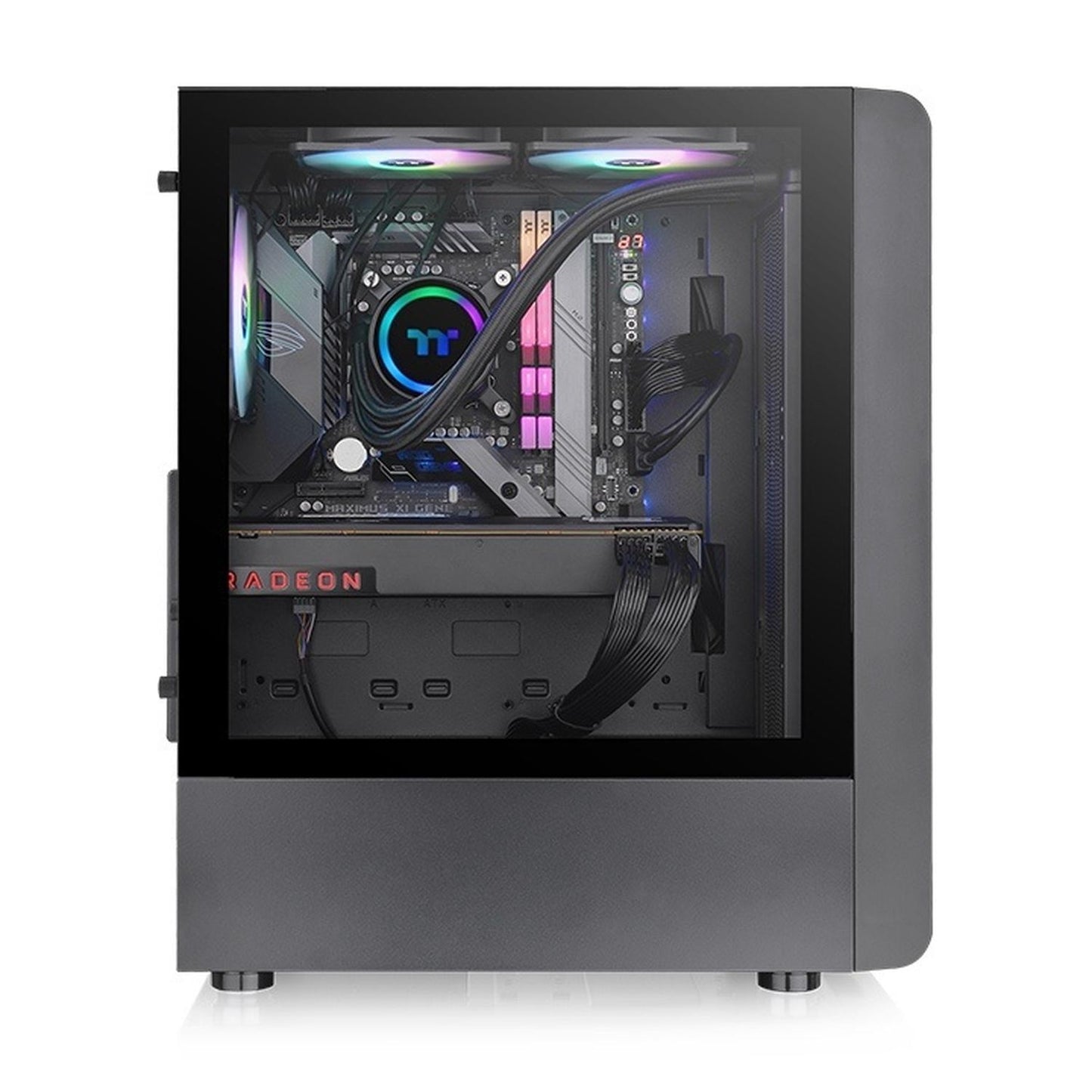 Gabinete Thermaltake S200 TG ARGB con Ventana, Midi-Tower, ATX/Micro ATX/Mini-ITX, USB 3.0, sin Fuente, 3 Ventiladores Instalados ARGB, Negro