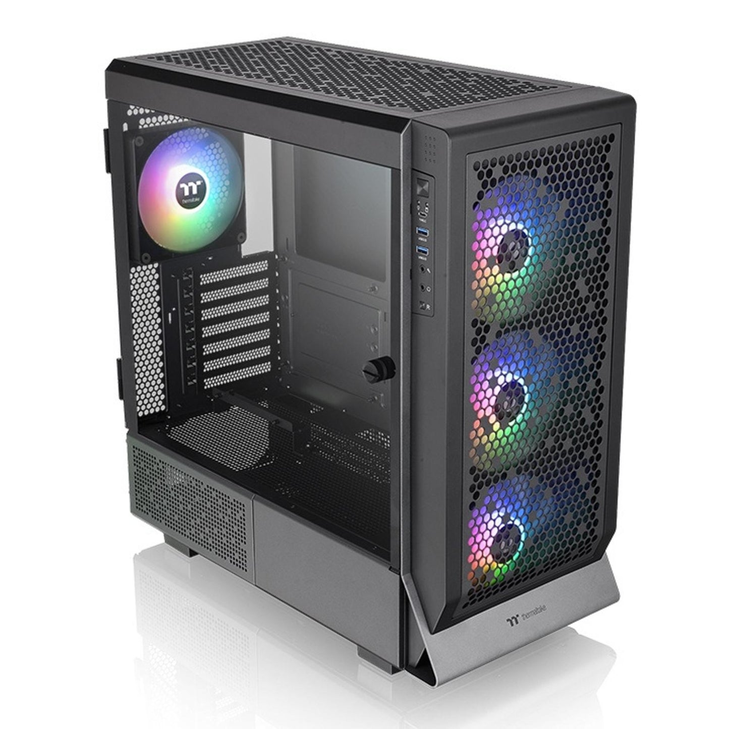 Gabinete Thermaltake Ceres 500 TG ARGB con Ventana, Midi-Tower, ATX/E-ATX/Micro ATX/Mini-ITX, USB 3.0, sin Fuente, 4 Ventiladores Instalados ARGB, Negro