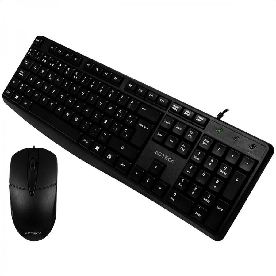 Kit de Teclado y Mouse Acteck | Alámbrico | USB | Negro | AC-928984