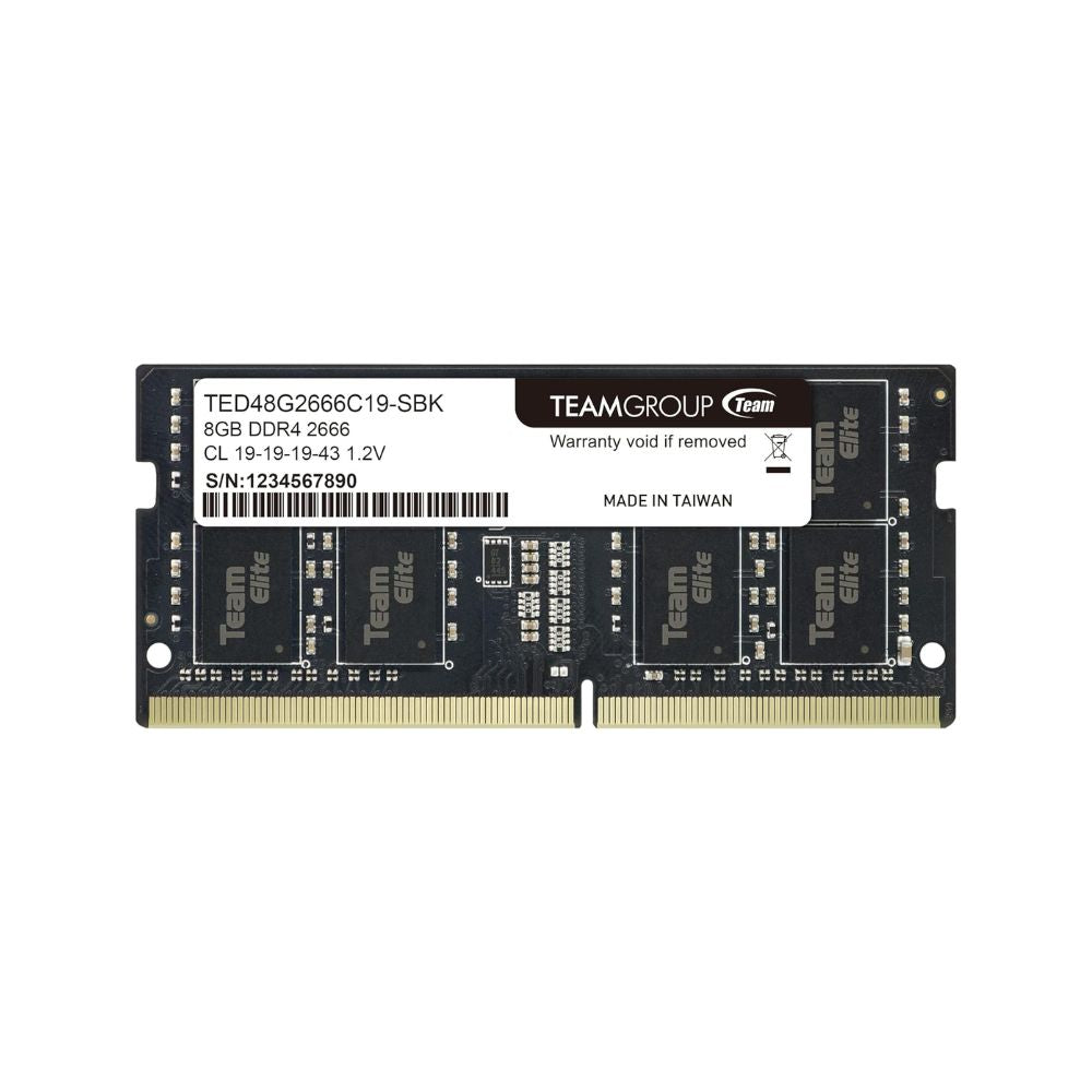 Memoria RAM Teamgroup Elite 8GB | DDR4 | 2666MHz | CL19 | SO-DIMM | Negro