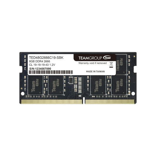 Memoria RAM Teamgroup Elite 8GB | DDR4 | 2666MHz | CL19 | SO-DIMM | Negro