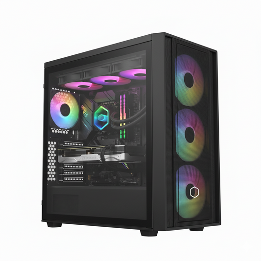 PC Gamer KRON PCKRON-3 ATX AMD Ryzen 9 7900X GeForce RTX 5060 Memoria RAM y SSD Configurable Enfriamiento Líquido ARGB Windows 11 Prueba