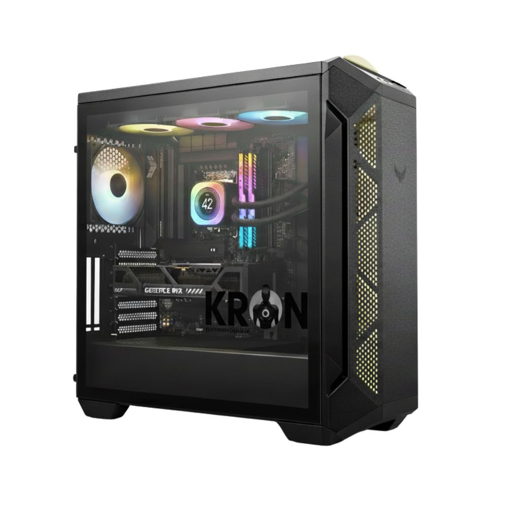 PC Gamer KRON PCKRON-22 Midi-tower Micro ATX RTX 5070 Intel core ultra 7 Memoria RAM y SSD Configurable Enfriamiento Líquido RGB Windows 11 Prueba
