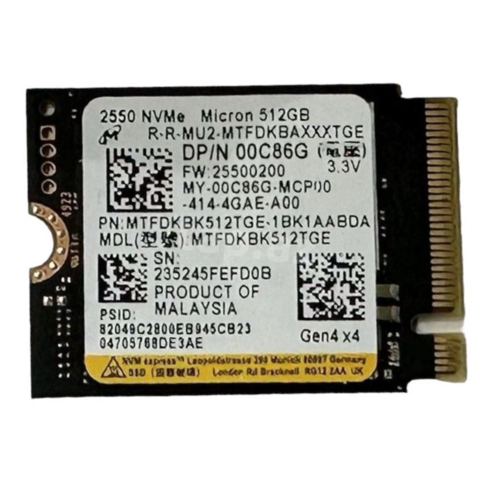 Unidad de Estado Sólido (SSD) Micron 2450 | 512GB | M.2 2230 | NVMe Gen4 x4