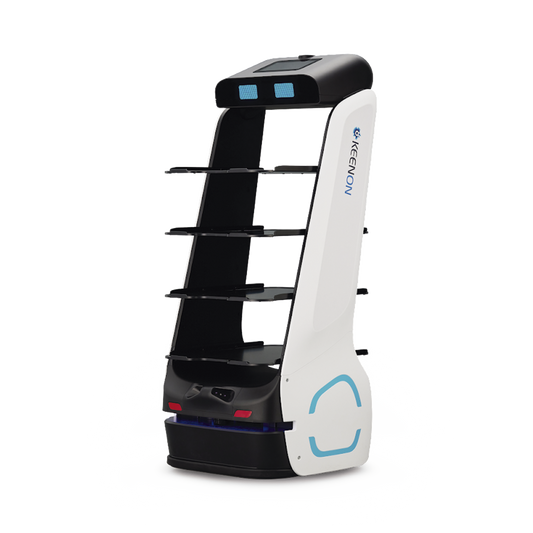 Robot de Servicio KEENON T5LB Navegación por Etiquetas en Techo Carga 40kg Batería 15h Pasillos 70cm Anticolisión Velocidad 1.2m/s Garantía 3 Años