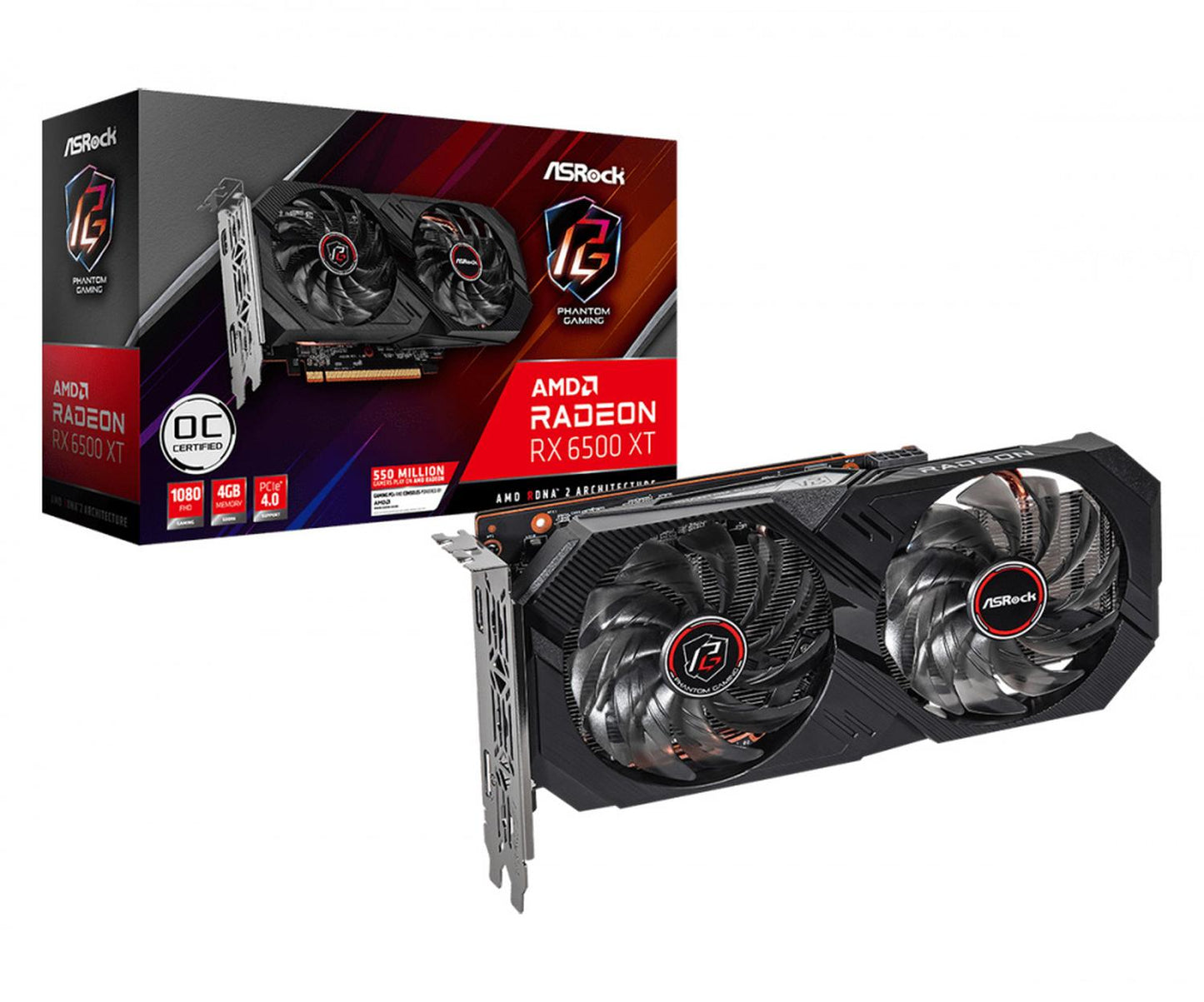 Tarjeta de Video ASRock AMD Radeon RX 6500 XT Phantom Gaming D 4GB OC, 4GB 64-bit GDDR6, PCI Express x4 4.0