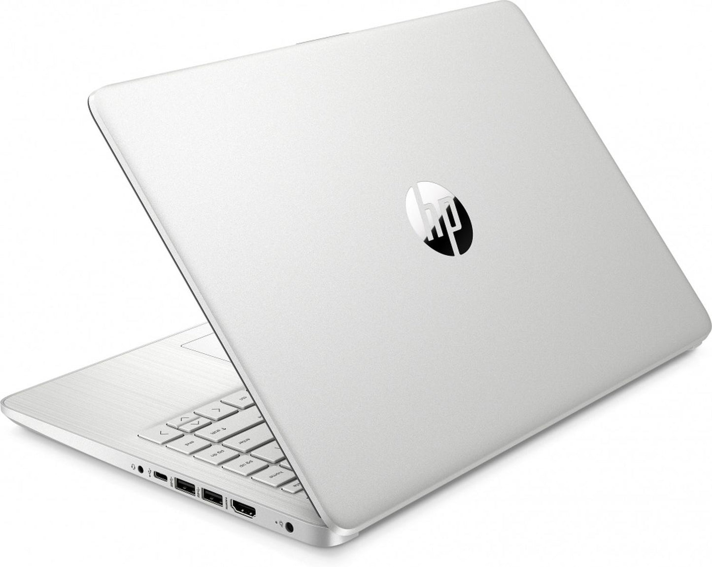 ﻿Laptop HP 14-DQ0518LA 14" HD, Intel Celeron N4120 1.10GHz, 4GB, 128GB SSD, Windows 11 Home 64-bit, Español, Plata