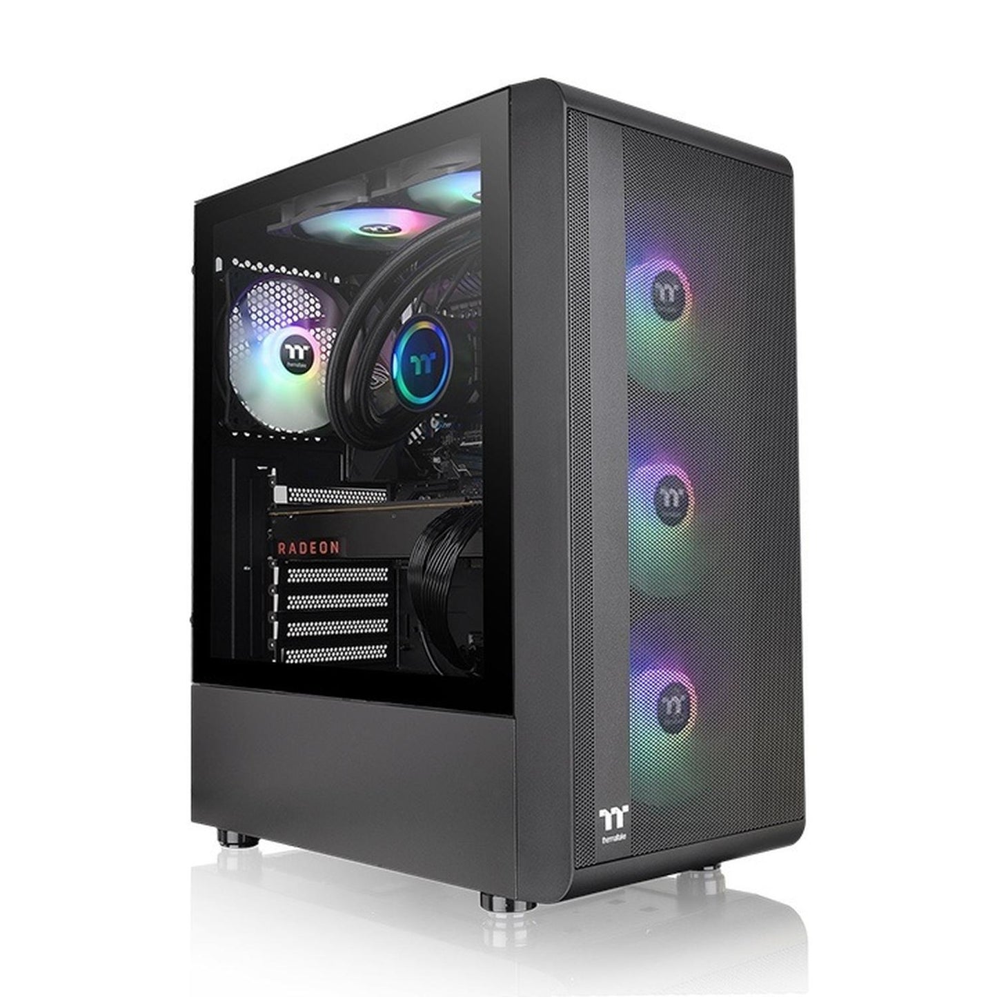 Gabinete Thermaltake S200 TG ARGB con Ventana, Midi-Tower, ATX/Micro ATX/Mini-ITX, USB 3.0, sin Fuente, 3 Ventiladores Instalados ARGB, Negro