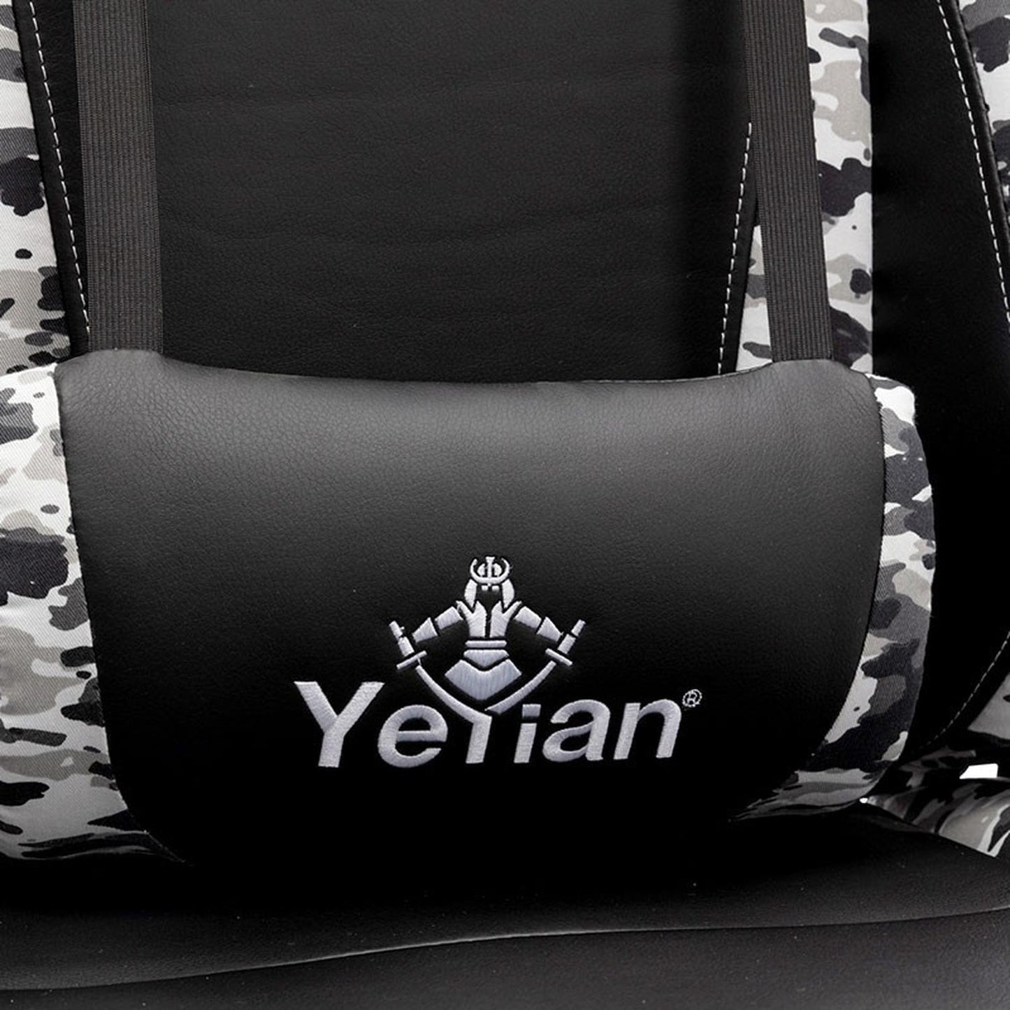 Yeyian Silla Gamer Ryuji Snow Camouflage, hasta 150kg, Negro/Blanco