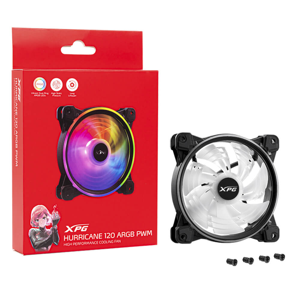 Ventilador para Gabinete - XPG HURRICANE 120 ARGB PWM | 120mm | Individual | Negro