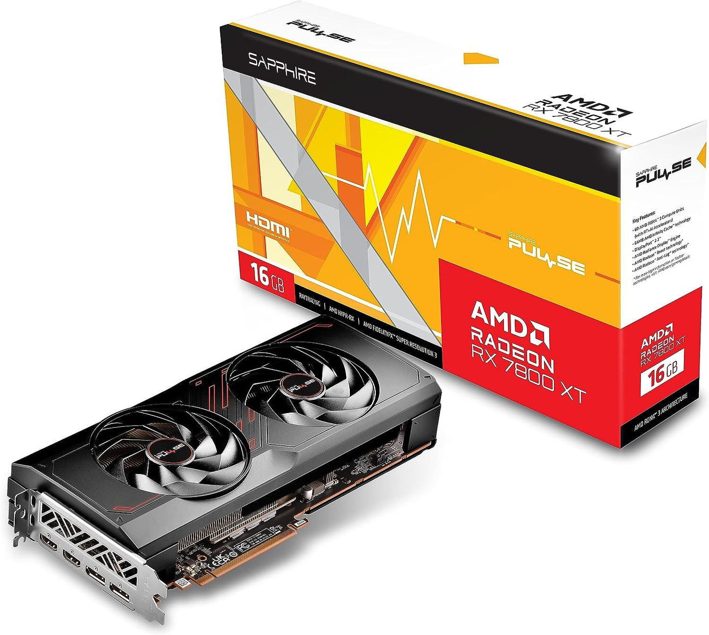 Tarjeta de Video Sapphire PULSE AMD Radeon RX 7800 XT 16GB, 16GB 256-bit GDDR6, PCI Express 4.0, Negro