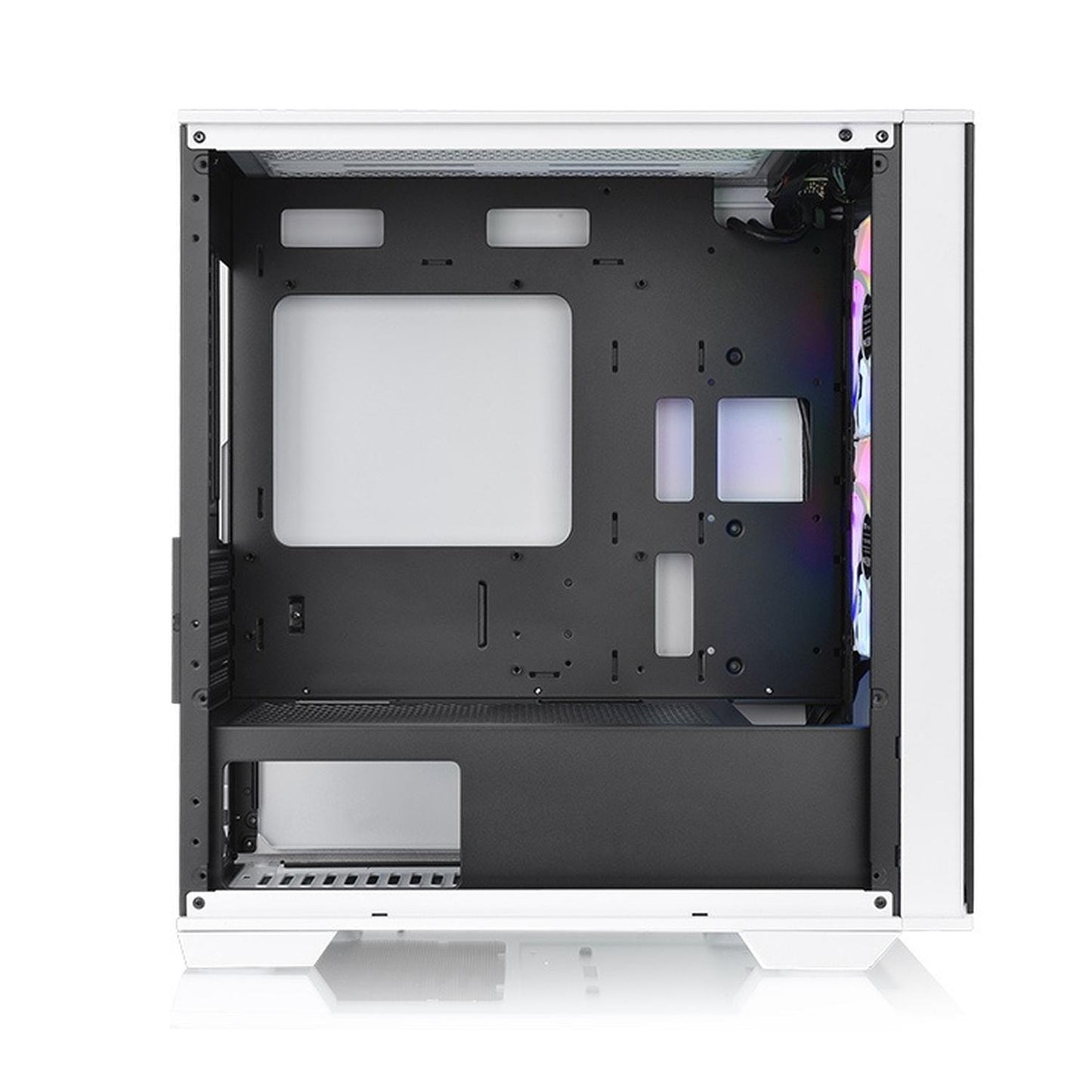 Gabinete Thermaltake Divider 170 TG Snow ARGB con Ventana, Micro-Tower, Micro-ATX/Mini-ITX, USB 3.0/2.0, sin Fuente, 2 Ventiladores ARGB Instalados, Negro/Blanco