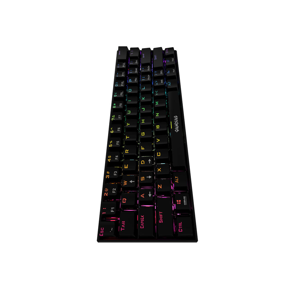 Teclado Gamer Gamdias Hermes E3 | Mecánico | Switch Azul | RGB | Negro
