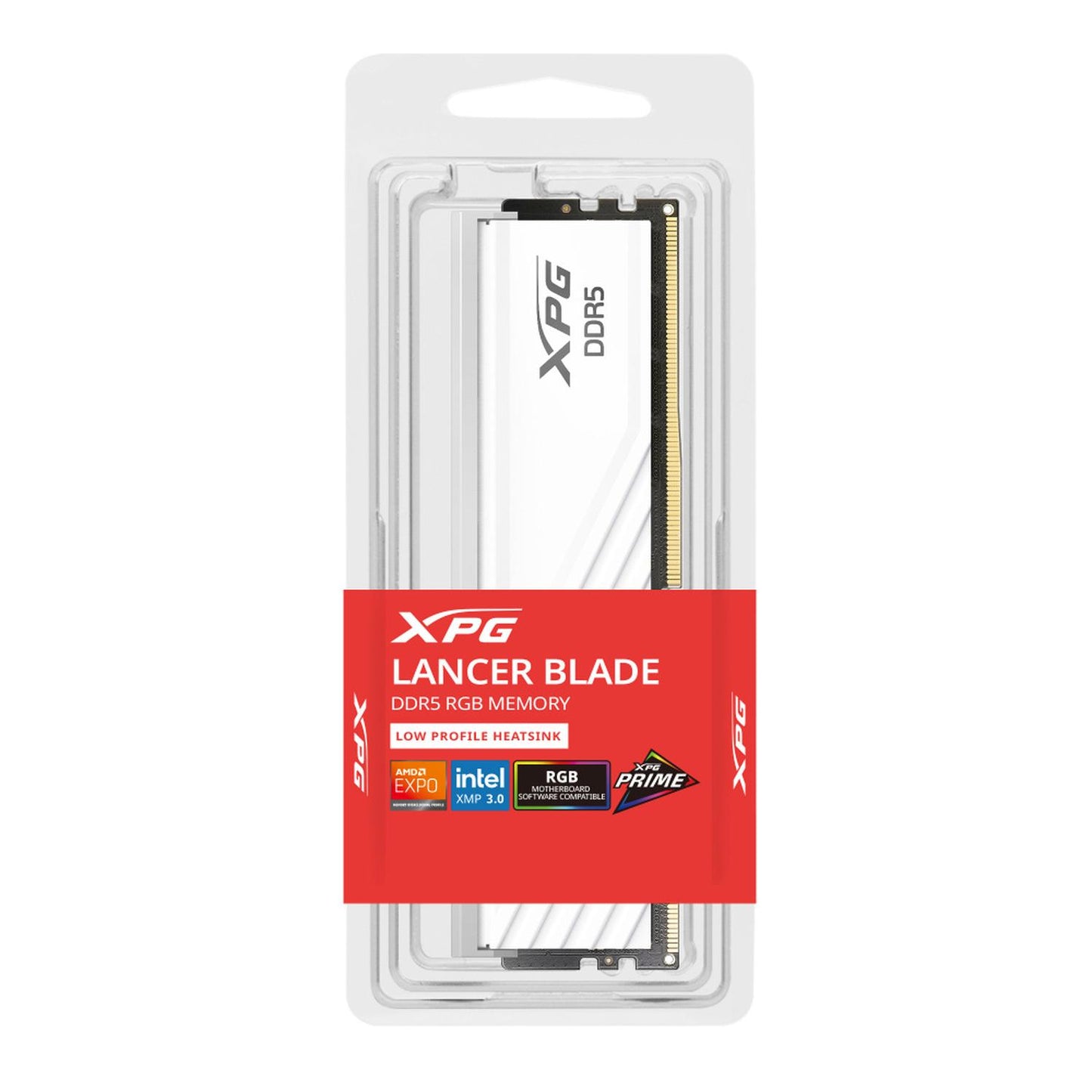 Memoria RAM XPG Lancer Blade RGB DDR5, 6000MHz, 32GB, ECC, CL30, XMP, Blanco