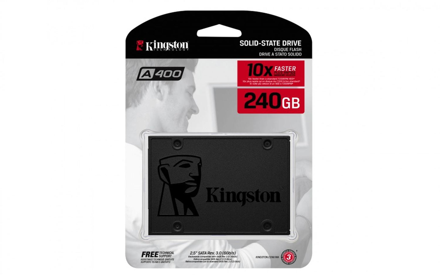 SSD Kingston A400, 240GB, SATA III, 2.5'', 7mm