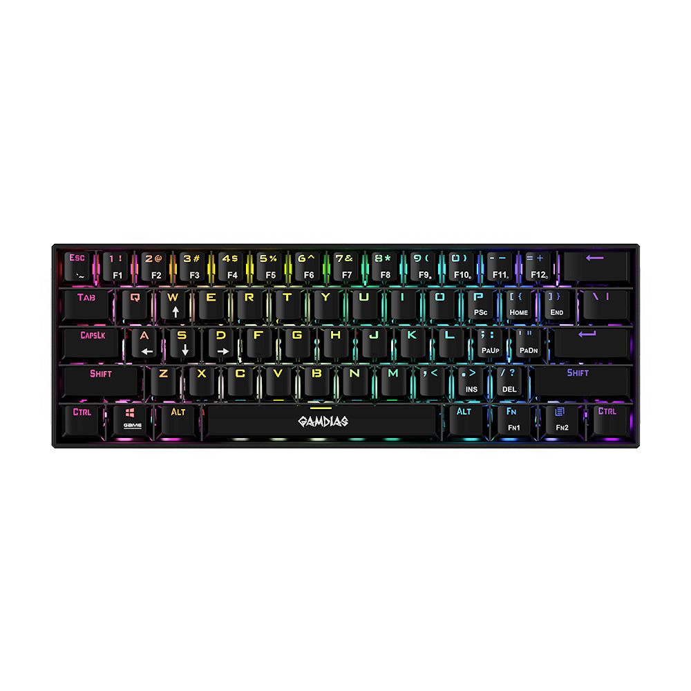 Teclado Gamer Gamdias Hermes E3 | Mecánico | Switch Azul | RGB | Negro