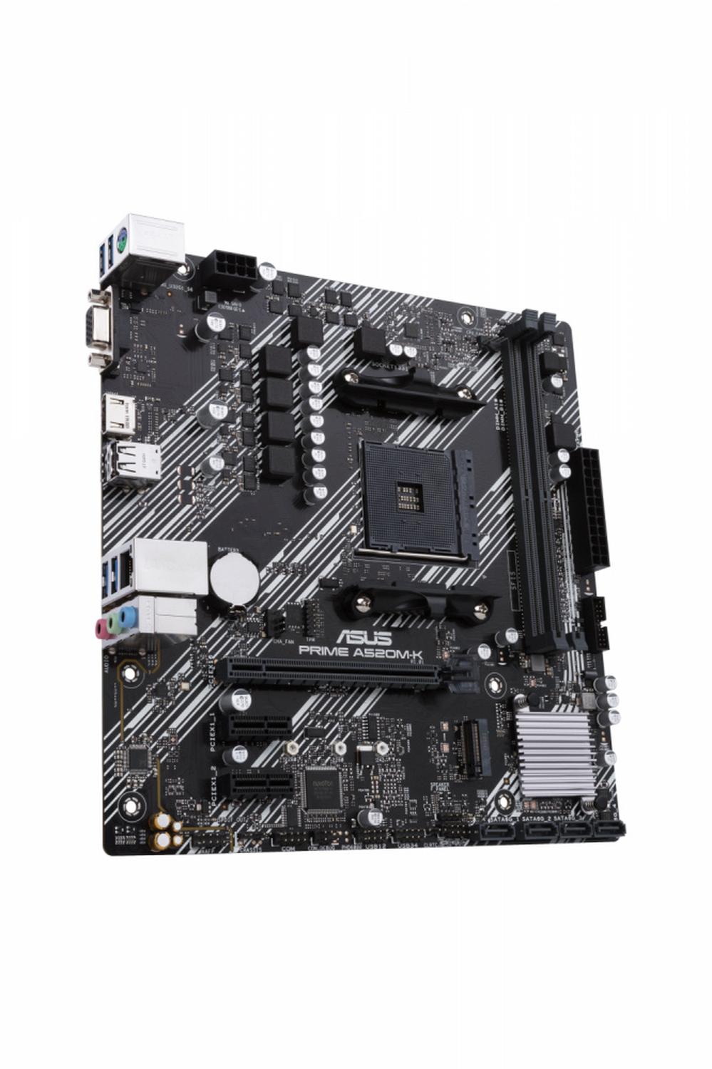 Tarjeta Madre ASUS micro ATX PRIME A520M-K, S-AM4, AMD A520, HDMI, 64GB DDR4 para AMD ― No es Compatible con Ryzen 5 3400G y Ryzen 3 3200G